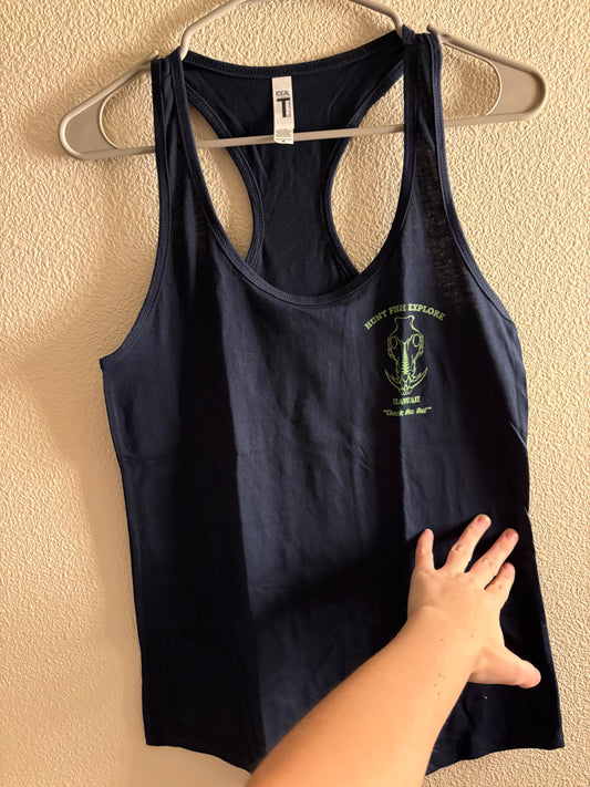 Hunt Fish Explore Hawaii WOMENS TANK BLACK M