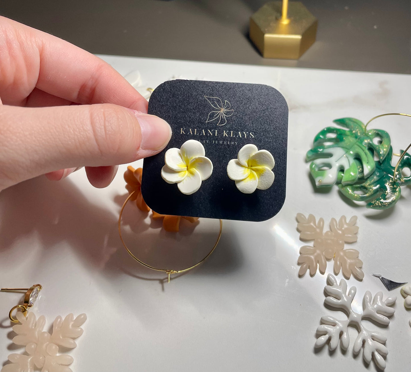 Plumeria studs